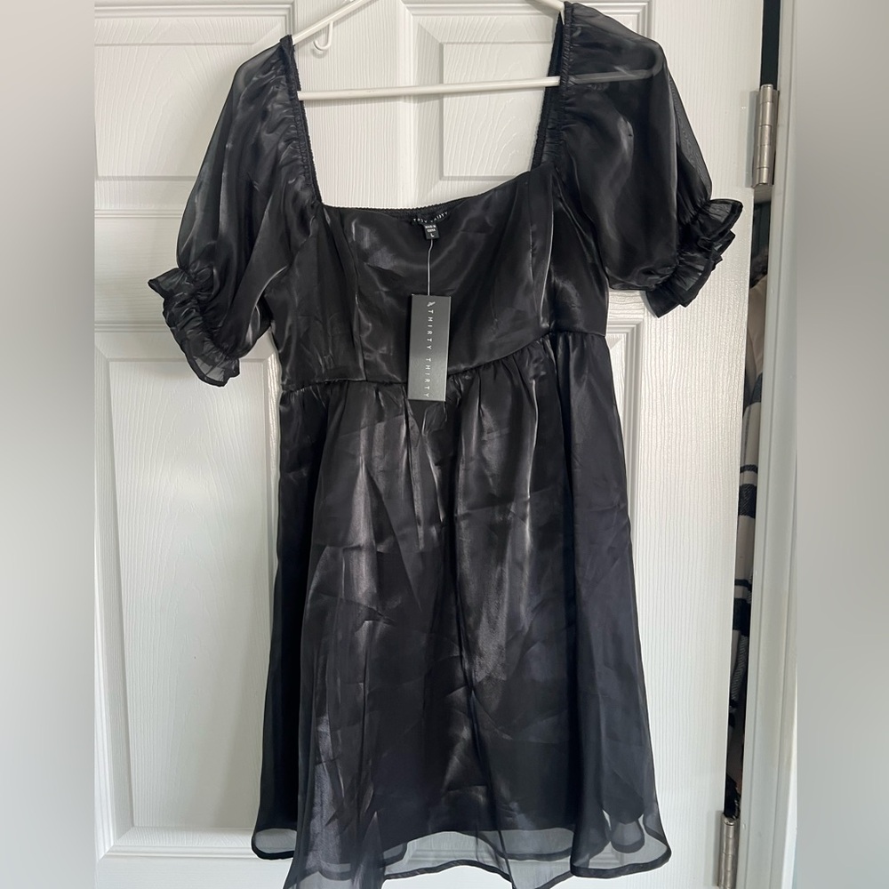 Black Puff Sleeve Dress